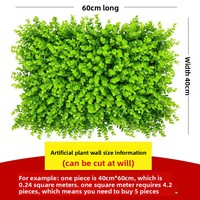Mur végétal artificiel en plastique, avec motif de plantes vertes et fond rouge cyber, pour décoration de porte et pelouse, style simple