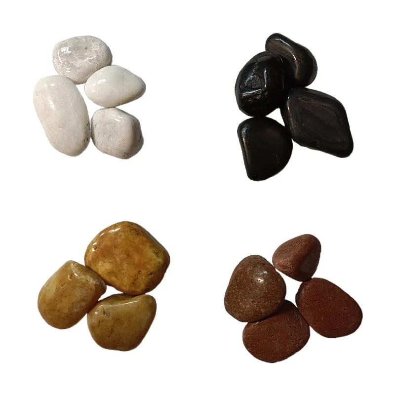 Pedra de Agate Polida Preto a granel 3-6 CM Preto para Paisagismo Decoração Pedras por atacado