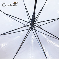YS-1008 Parapluie transparent POE à ouverture automatique, fourni par l'usine, à bas prix, pour cadeaux promotionnels, parapluie droit avec logo