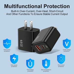 Chargeur rapide Type C le plus vendu, adaptateur secteur USB-C 45W à charge rapide, boîte de chargeur A+C pour iPhone pour Huawei - Product Image 5