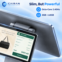 Terminal de point de vente Android 13 Cairan 15,6 pouces à double écran tactile pour restaurant, caisse enregistreuse avec logiciel de commande par code QR, 4 Go 64 Go