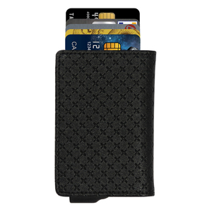 CardHoda Slim PU Leather Card Holder Geometric Pattern Minimalist <b>Wallet</b> Unisex Short Length Anti-Theft <b>RFID</b> <b>Blocking</b> - Product Image 2