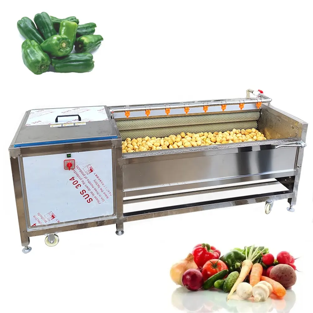 Hoge-Effectieve Gemberschilwasmachine Wasmachine Wortel Groente Fruit Gember Wasmachine Aardappel Reinigingsmachine