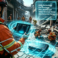 Détecteur de vie par radar à technologie UWB de précision Cm, détection traversant les murs, portée de détection de 30 m, étanche IP67, équipement de secours