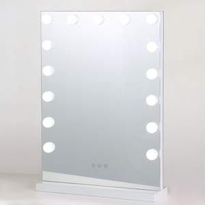 Vente à chaud de <span class=keywords><strong>miroir</strong></span> de lumière LED de maquillage de bureau HD <span class=keywords><strong>blanc</strong></span> <span class=keywords><strong>miroir</strong></span> intelligent cosmétique en verre personnalisé de style moderne - Product Image 2
