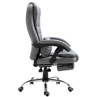 Chaise de bureau exécutive inclinable à dossier haut en tissu, chaises d'étude, chaise de bureau ergonomique confortable pour la maison avec repose-pieds