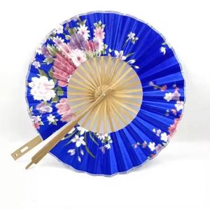 Custom Logo Foldable Polyester Round Promotion Advertising <b>Hand</b> <b>Fan</b> - Product Image 1