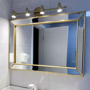 Lớn Tùy Chỉnh Trang Trí Hình Chữ Nhật Gỗ Đóng Khung Phong Cách Hiện Đại Trang Trí Nội Thất Phòng Khách Gương Vàng Đen <span class=keywords><strong>Champagne</strong></span> Sàn Gương - Product Image 1