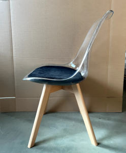 Precio barato diseño nórdico Interior Exterior silla tapizada transparente PP plástico <span class=keywords><strong>tulip</strong></span>án <span class=keywords><strong>sillas</strong></span> de comedor - Product Image 3
