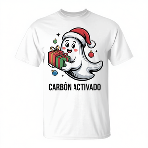 Camiseta con diseño de fantasma navideño lindo con gorro de Papá Noel, regalo navideño - Product Image 2