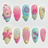 Uñas Postizas Metálicas Estilo InS con Diseño de Mariposa Azul y Serpiente Plateada, Uñas Postizas Y2K para Chicas Modernas, Uñas Postizas Brillantes para los Dedos
