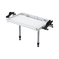 Grande planche de nettoyage et de filetage de poisson blanche de 36,5 po x 18,7 po avec 4 porte-cannes, règle à double échelle, planche à découper pour appâts, pince de table et outil de bateau