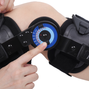 Attelle de genou réglable avec charnières à cadran rotatif pour l'immobilisation post-opératoire et la protection des ligaments - Product Image 3