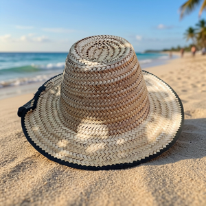 Sombrero de Paja Marroquí Hecho a Mano, Ala Ancha, Sombrero de Sol de Palma Natural, Sombrero Tradicional Bereber de Pescador y Campesino, Venta al por Mayor, OEM, Sombrero de Playa - Product Image 1