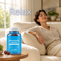 Gummies d'Ashwagandha Marque Blanche OEM - Soutien Sommeil & Calme, Gummies Véganes pour Adultes avec Vitamine D2, Fournisseur en Gros