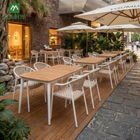 Meubles de restaurant commerciaux en gros, ensemble de table et de chaises en aluminium pour jardin, terrasse, restaurant, restauration rapide, café
