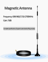 Antenne LoRa 4G LTE 433 MHz 868 MHz 915 MHz à gain élevé, omnidirectionnelle, avec base magnétique pour passerelle IoT