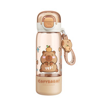 Nueva Taza de Agua de Vidrio con Diseño de Capibara, Elegante, Unisex, Portátil, Práctica, con Doble Boquilla para Beber, Gran Capacidad, Taza de Viaje