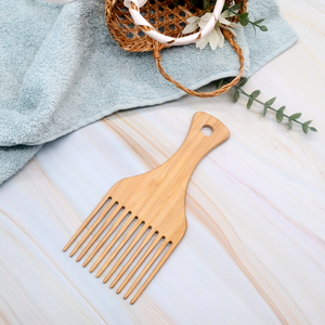 Oneup − peigne professionnel en bambou, à dents larges, look <span class=keywords><strong>Afro</strong></span>, personnalisé, pour barbe et cheveux, pour salon de coiffure - Product Image 2