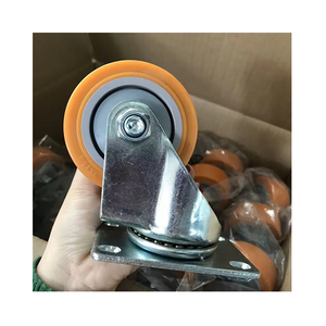 <span class=keywords><strong>Roues</strong></span> pivotantes en polyuréthane (PU) orange de 75 mm (<span class=keywords><strong>3</strong></span> pouces) <span class=keywords><strong>pour</strong></span> <span class=keywords><strong>chariot</strong></span>, avec roulement à billes simple - Product Image 1
