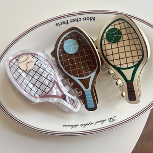Acetate Hair Claw Creative Fun Tennis Racket Accessory Cartoon Design 10cm for Women Eco-Friendly European American Style - Product Image 5