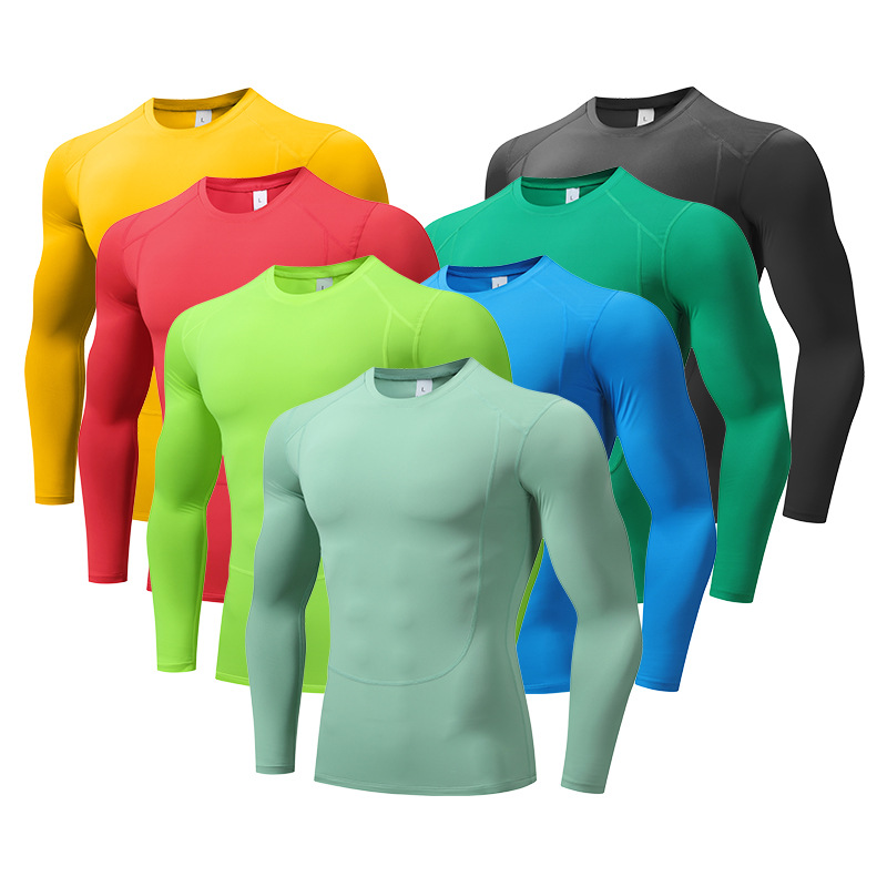 Quick-drying Long-sleeved Tights Basketball Bottoming Shirt Men's Running Fitness Clothes Sports Top T Shirts