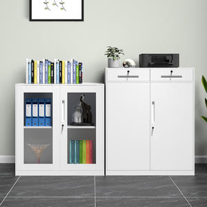 Archivador de hierro para oficina blanco moderno, gabinete de datos bajos, desmontaje, casillero de borde fino estrecho, archivador, taller de Metal - Product Image 3