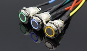 12mm với LED 3V 5V 12V <span class=keywords><strong>24V</strong></span> 220V kim loại nút chuyển đổi nút nhấn tạm thời tự thiết lập lại không thấm nước chiếu sáng - Product Image 3