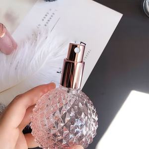 Botellas de Perfume de Lujo de Alta Capacidad de 100 ml, Botella de Vidrio Transparente con Pulverizador Recargable, Botella de Vidrio <span class=keywords><strong>Gris</strong></span>, Regalo Rosa para las Fiestas - Product Image 5