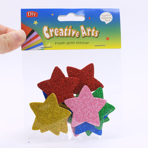 <span class=keywords><strong>Adesivi</strong></span> fai da te in polvere color oro EVA Glitter con supporto adesivo in schiuma Love Star Pattern decorazioni <span class=keywords><strong>murali</strong></span> per asilo - Product Image 6