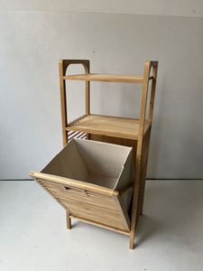 Hot Sales Wood <b>Storage</b> Hamper Basket <b>Wall</b>-Mounted 5-Layer Eco-Friendly Ladder Stylish Modern Living Room Customized Color Glossy - Product Image 5