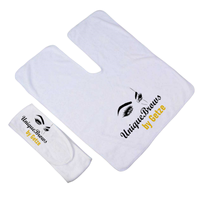 Ensemble de démaquillage en microfibre de polyester, serviette en U, logo personnalisé, bandeau assorti, qualité professionnelle pour salon