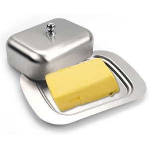 Stainless steel butter box with lid, rectangular butter box, cheese box, pastry plate, <b>bread</b> box, dessert storage dish - Product Image 2