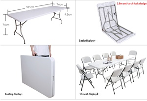 Table d'événement pliable portable avec poignée de transport pour les environnements de scène, les activités de plein air, les expositions, la mise en place temporaire, le soutien en coulisses - Product Image 4