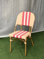 Fait à la main Patio extérieur Bistro tissage Plaid motif jardin dîner aluminium métal PE nordique rotin chaise