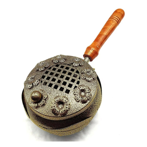 Quemadores de incienso de Venta caliente con mango de madera hecho de metal Quemadores de incienso hechos a mano de estilo moderno para la venta - Product Image 1