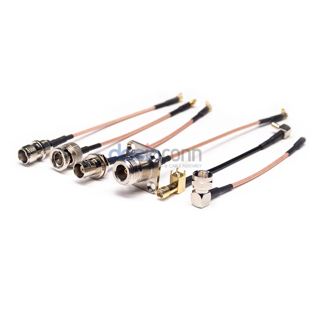 RF Coax Coaxial Connector Cable and Adapter for Male Female 50ohm 75ohm Black White 4.3/10 Mini Din Female to 7/16 Din Female