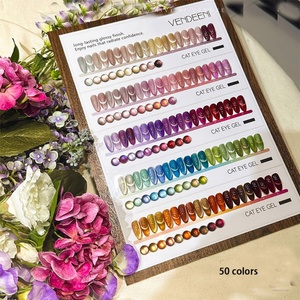 <b>Nail</b> Factory Supplier Customized Wholesale 50 <b>Sets</b> of UV <b>Nail</b> Enhancement Cat's Eye <b>Gel</b> 15ml Distribution Color Card Book - Product Image 1