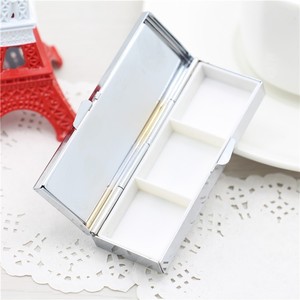 Supply Rectangular 6 cell 3 Cell Pill Box Portable Metal Square Pill Box Candy Box