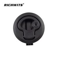 Serrure de trappe ronde en ABS de qualité marine de 2 pouces avec clé, loquet à encastrer pour bateau, yacht, camping-car, quincaillerie d'armoire