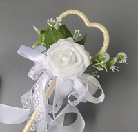 Bouquet de roses artificielles personnalisable pour mariage avec sceptre de mariée et baguette magique pour enfants - Arrangements faits main longue durée
