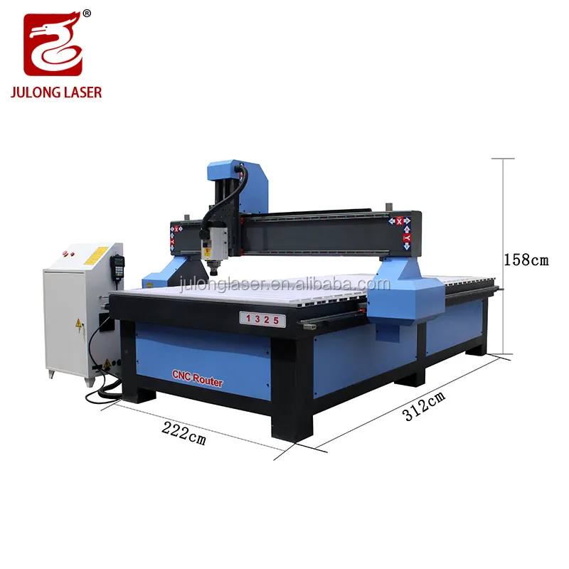 Shandong Julonglaser 4*8ft cnc router woodworking machine 4 axis 1325 atc cnc wood router for mdf cutting wooden furniture door