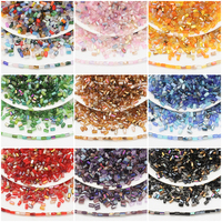 Zhubi 2X4MM facettes Rectangle perles de verre coloré synthétique cristal Tube perles pour la fabrication de bijoux bricolage artisanat fait main