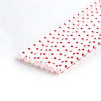 Pailles à boire réutilisables en plastique PP imprimées à pois, écologiques, personnalisables, accessoires de bar pour fêtes et vente en gros