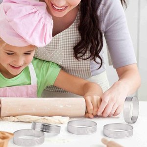 Anneau de tarte de 3.15 pouces anneaux de tarte perforés pour la cuisson en acier inoxydable anneau de gâteau rond antiadhésif, <span class=keywords><strong>tartelette</strong></span> de cercle de <span class=keywords><strong>moule</strong></span> à pâtisserie en métal - Product Image 6
