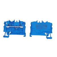 Morsetto a gabbia a innesto blu per guida DIN, 2 conduttori, 2,5 mm², nuovo di zecca, originale tedesco, in stock, 2002-1204