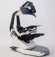 Poste de travail inclinable à gravité zéro J20 Trex, cockpit de jeu, cockpit informatique, haut-parleurs, support à dossier haut, fonctionnement automatique complet.