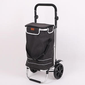 عربة يد قابلة للطي خفيفة الوزن من ليمو للمسنين والأطفال للاستخدام الخارجي، عربة تسوق بعجلتين وسطح مطلي بالكروم - Product Image 3