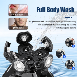 For 6D <b>Head</b> Shaver for Bald Men LED Display 5 1 Detachable Electric <b>Razor</b> IPX6 Waterproof Wet/Dry Rechargeable Household - Product Image 2