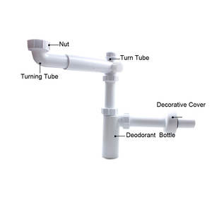 WaiiHO 026 Sistema de Desodorización Clásico y Elegante para Drenaje Empotrado en Pared, Sello de Agua en U de PP con Tramantamiento de Olores - Product Image 5